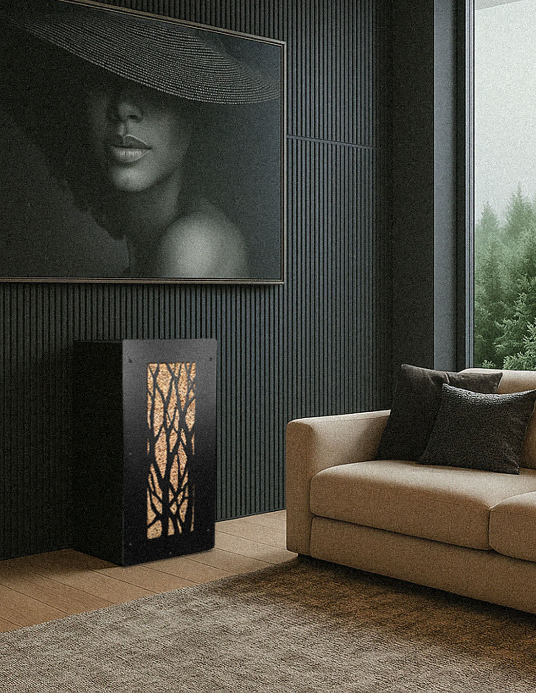 coffre pour stockage pellets intérieur